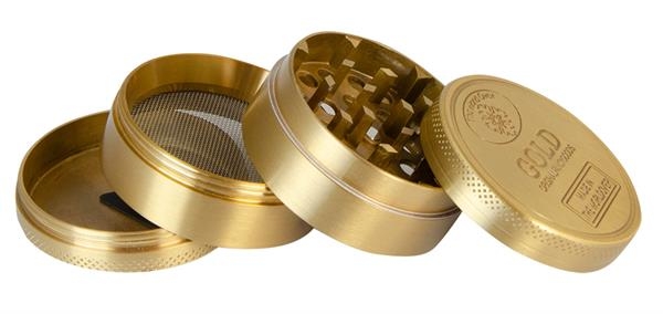 1 CNC Aluminium Grinder/Pollinator 4 part ø 50mm "Gold Bar"